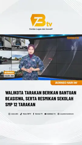 WALIKOTA TARAKAN MELAKUKAN PENYERAHAN SECARA SIMBOLIS BEASISWA BERPRESTASI RANKING KELA S HADIAH LOMBA OSN O2SN FLS3N GSI DAN BANTUAN BIAYA PENDIDIKAN SERTA PERESMIAN SMP NEGERI 12 TARAKAN PADA RABU 1 OKTOBER 2025