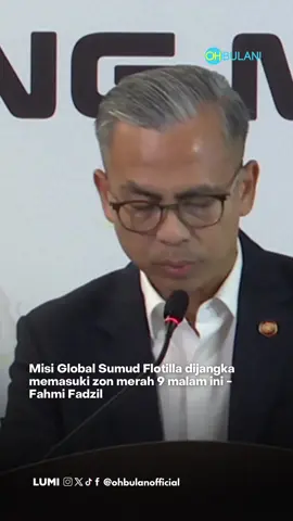 Menurut Fahmi, kapal misi kemanusiaan Global Sumud Flotilla (GSF) dijangka memasuki zon merah R3 sekitar 100 batu nautika dari Gaza pada jam 9 malam ini (waktu Malaysia), berdasarkan laporan dari Sumud Nusantara Command Center (SNCC). #ohbulan #kinitrending #globalsumudflotilla #fahmifadzil 