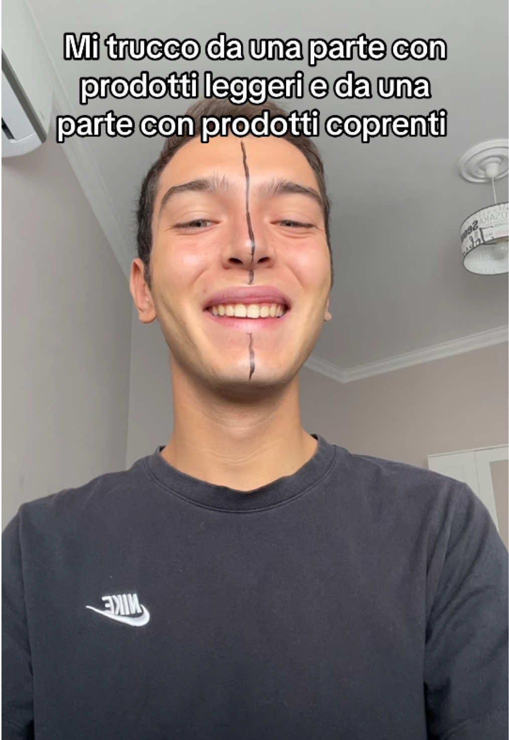 Mi trucco da una parte con prodotti leggeri e da una parte con prodotti coprenti💖 #makeup #beauty 