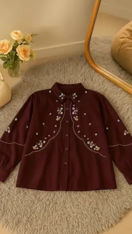 Liora Shirt - Kemeja Wanita Lengan panjang bordir putih cantik#bajuviral #bajukekinian #qutfit #OOTD #wibgajian 