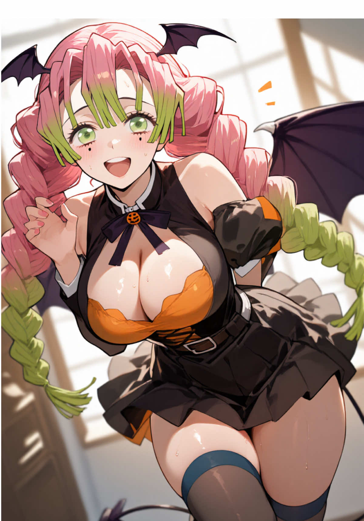 甘露寺蜜璃ちゃんのハロウィンコスプレ🎃🎃 #鬼滅の刃 #甘露寺蜜璃 #aiイラスト 