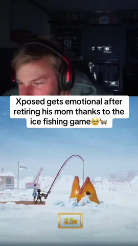 Xposed gets emotional after retiring his mom thanks to the ice fishing game🥹🐐 #kickstreaming 