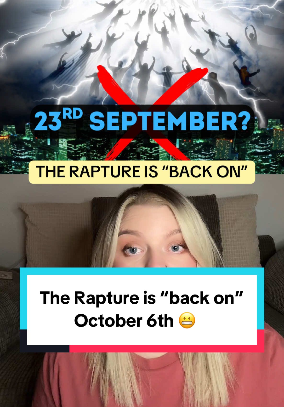 The rapture is back on, it didn’t happen September 23rd because they mixed up the calendar but it’s okay we go again… it’s “REALLY” happening this time 🙄 #therapture #theraptureiscomingsoon #rapture #rapturetiktok #jesus 