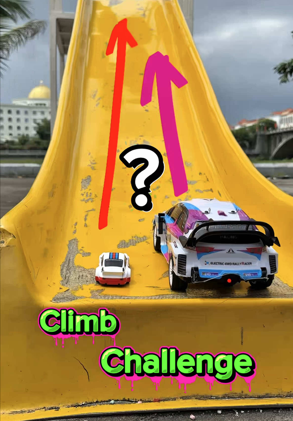 Which Car Climbs Faster? #fyp #rccar #hillclimbracing #rcchallenge #climbchallenge 