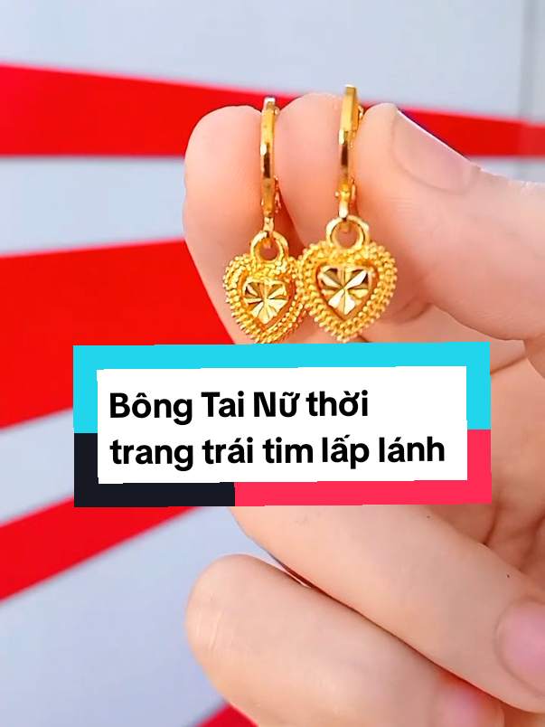 Bông Tai Nữ Thời Trang Trái Tim lấp lánh Màu Vàng Xinh Sang  sáng đẹp @ThUy Pk84  #bongtai #hoatai #phukien #vairal #trangsuc 