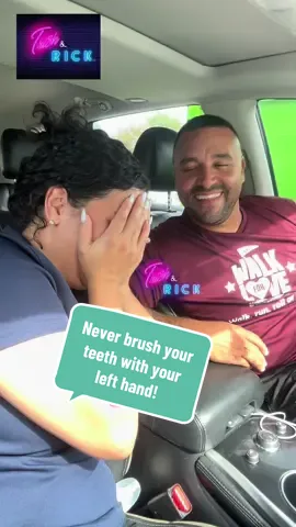 Got Rick rethinking how he brushes his teeth🤣 #trishandrick #jokeswithtrishandrick #funny #laugh #couplecomedy 