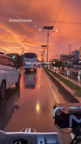 Hujan + Sunset = Timika🫀🧡 Cr: ig//ranthepasang #timika #timikapapua #timikapapuakotadolar 