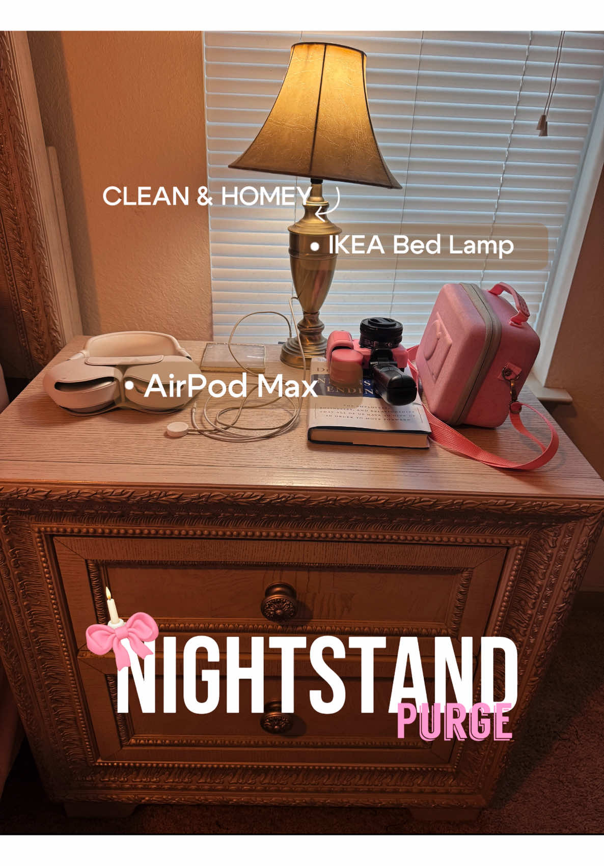 Happy Tuesday! 😘 I’ve been procrastinating on purging my room for the longest! This evening, I started easy and knocked out my nightstand. 🙏🏿🙌🏿  The top drawer is full of kick knacks (I need organizers) that I cleaned out. I literally had old phone cases that don’t fit my 15 Pro Max.  The bottom drawer is filled with my pajamas! I pulled out 4-5 sets that I am going to donate. It’s time for some new ones anyway! If you know me, you know I loveee a nice pajama set. 😩💗 I’ll be back tomorrow to tackle my dresser! 🙂🥵 #house #houseoftiktok #organization #clothes #CleanTok 
