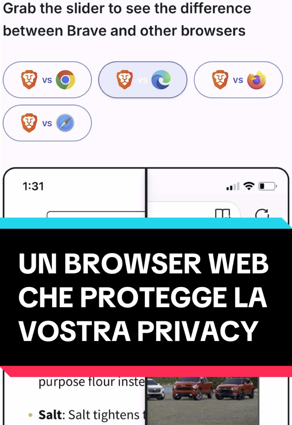 Tenete alla vostra sicurezza e #privacy #online ? Allora dovete considerare l’utilizzo di #bravebrowser per navigare su #internet . Brave Browser è in grado di proteggervi dal tracking e fingerprinting ed è la scelta ideale per la vostra #cybersecurity personale. #Tech #tips #tecnologia #app #telefono #pc #computer #privacymatters 