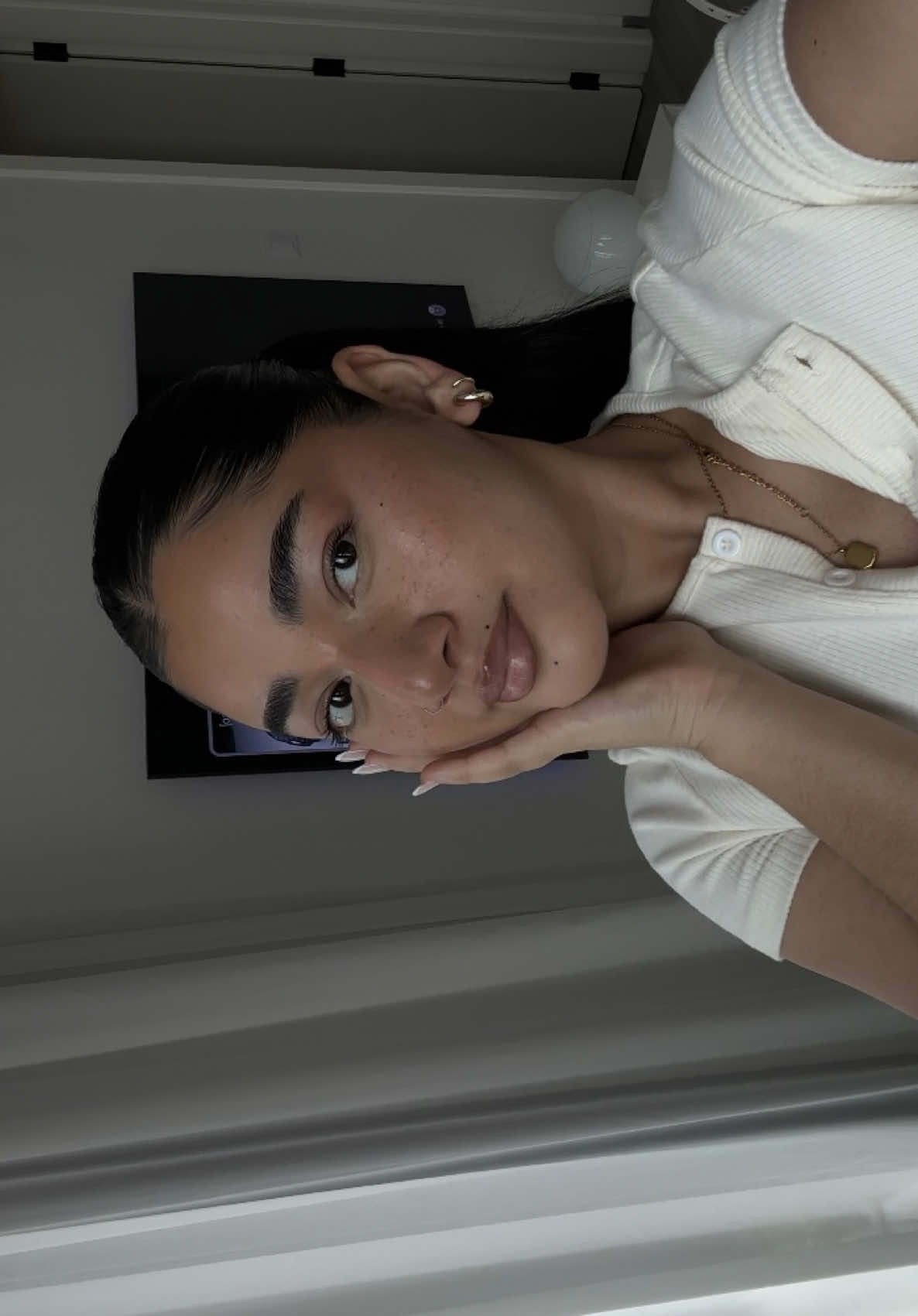 a reminder we all need sometimes - you never know what someone else is going thru 🤍 post shower essentials: body cream @Fenty Skin  deodorant @SALT & STONE  hair oil/hair perfume @Gisou  moisturiser @laneige_us  lip balm @summerfridays  #personalgrowth #bekind #selfgrowth #wellnessjourney #positivemindset 