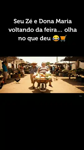 Oxeee… fui buscar Dona Maria de princesa na feira pra ajudar e voltei foi com a feira toda no chão 😭🛒🤣 #SeuZé #NordesteIA #casalzão 