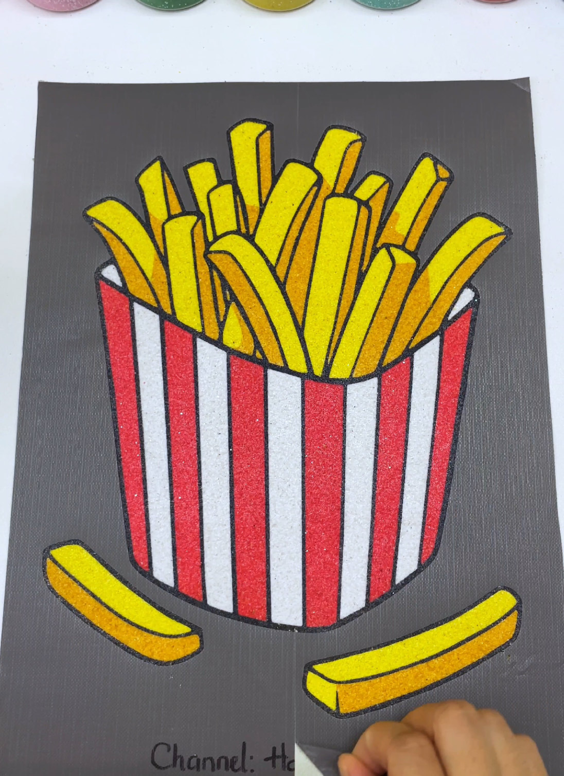 Crunchy Fries🍟 #sandart #satisfying #painting #happysandart #coloring 