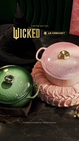 Introducing Wicked x Le Creuset. Inspired by the confidence of Glinda and the conviction of Elphaba, this duo of enameled cast iron Dutch ovens embodies strength, contrast and individuality. #WickedxLeCreuset is available now from Le Creuset of America (and in many countries worldwide!), online, in Le Creuset Signature Boutiques, Outlet Stores and from @Williams Sonoma. If you’re outside the U.S., check with your local Le Creuset division for availability. #WickedForGood #WickedMovie @Wicked: For Good 
