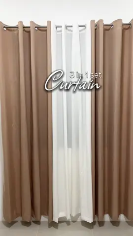 Aesthetic curtain 3in1 set! If your looking for good quality & aesthetic design curtain I highly reco this curtain 💯🤍 #aestheticcurtain #curtain #3in1set #trendingcurtain #homedecor #homefinds 