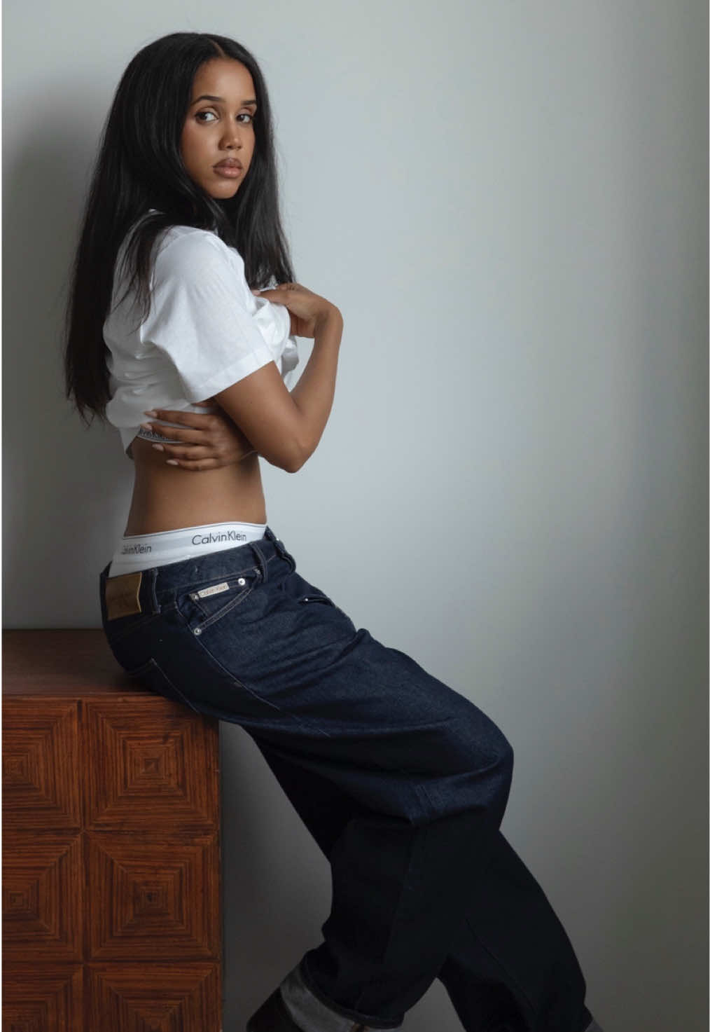 @Salem Indrias finds her favorite denim looks. Pure attitude in the iconic styles. 