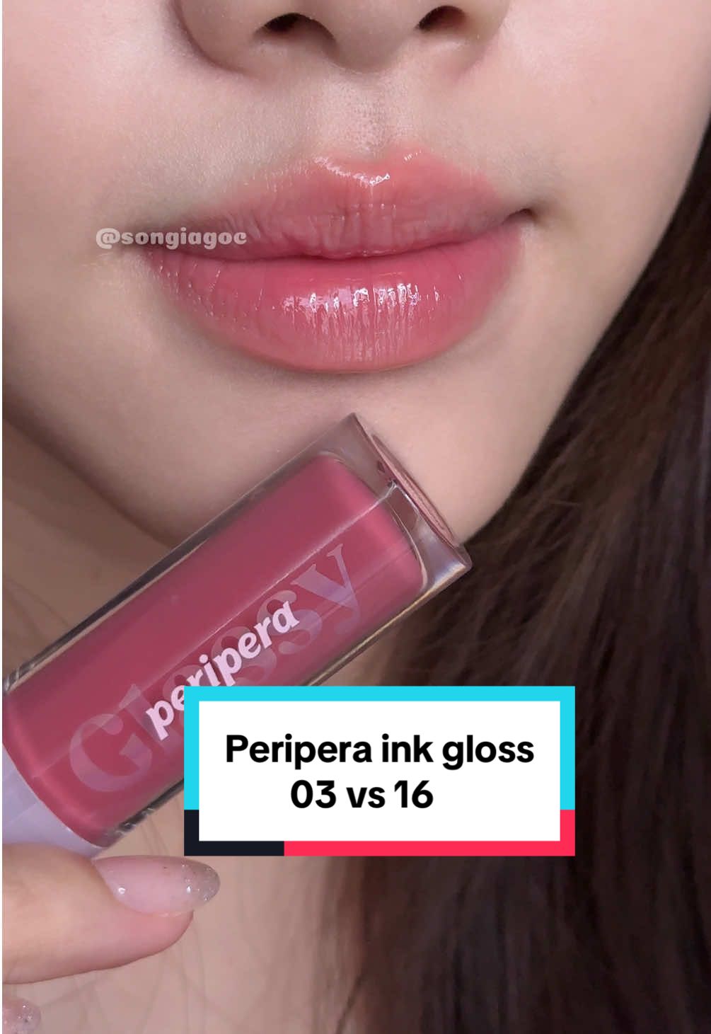 Peripera ink gloss 03 vs 16!! #songiagoc #peripera #inkgloss03 #inkgloss16 #sonperipera 