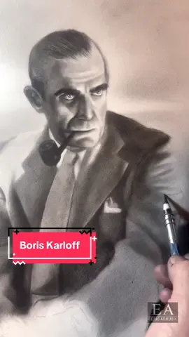 More work on my portrait of Boris Karloff.  Charcoal on paper 12 x 16”.  Available later today #boriskarloff #karloff #vintagehorror #oldhollywood #charcoaldrawing 