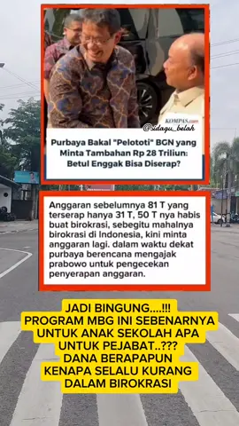Betul banget Pak Menkeu segera di patroli dan di cek apakah anggaran benar-benar terserap sesuai kebutuhan  #bgnmintatambahandana #menkeupurbaya #mbg #pejabatbutuhmbg 
