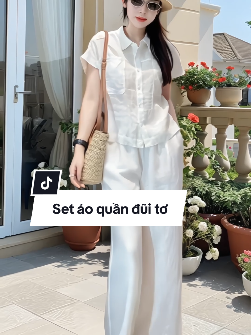 Set đồ nữ áo tay ngắn quần suông, chất đũi tơ mềm mịn trẻ trung #setdonu #setaoquanxinh #setdoxinh #setdodep #xuhuong 