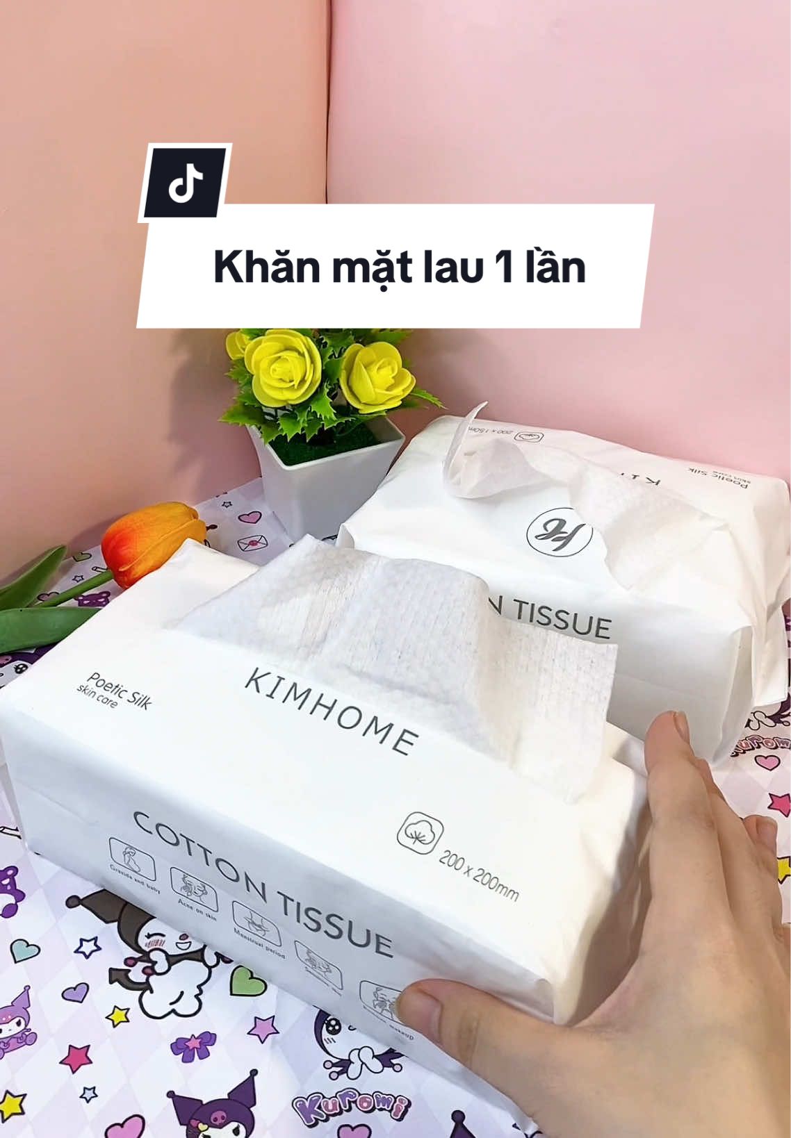 Khăn mặt khô lau 1 lần Kimhome dày dặn mềm mại #khanmatdungmotlan #khanmatkhodung1lan 