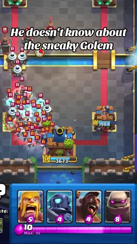 My sneaky golem Would carrie 🥀🥀 #viral #fyp #clashroyale #prt #sneakygolem 