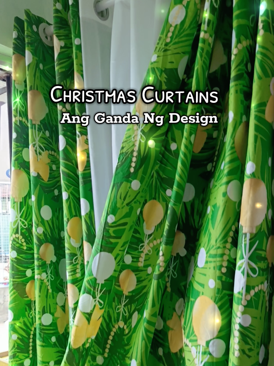 murang Christmas Curtains  7 ft , Canadian cotton, semi Blockout,#Christmascurtain #kurtina #curtainwithring #detachablering 