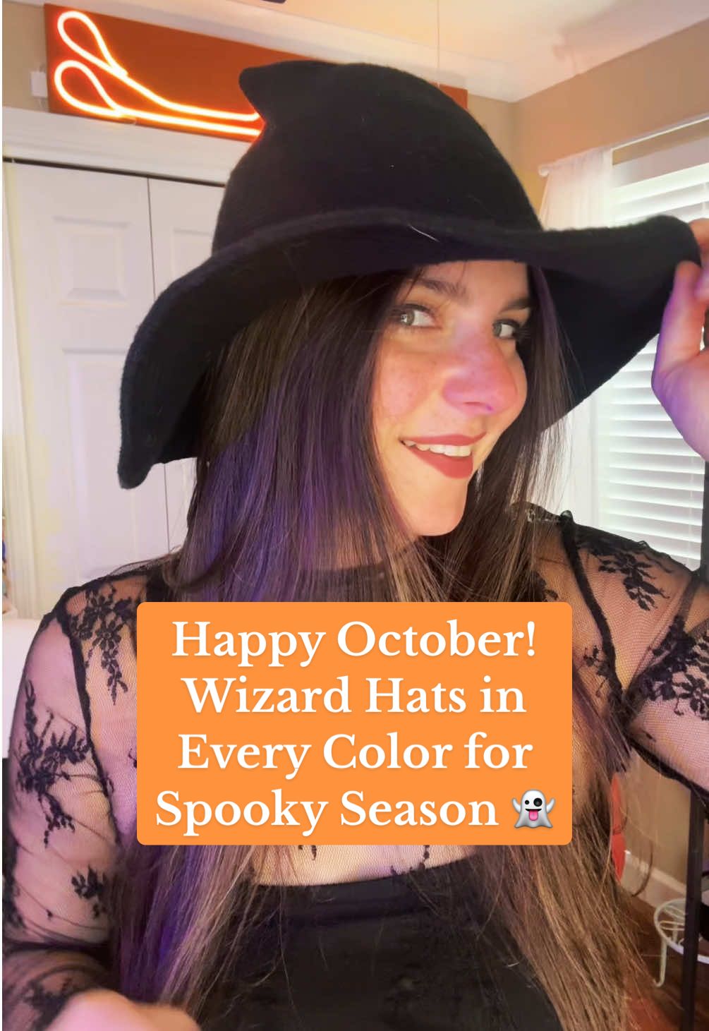 Happy October 🎃 Had to show off my Wizard hats (the audio has light pink but that’s the one I’m missing!)  My husband and I wear these for our Cryptids podcast and throughout spooky season 🧙🏼