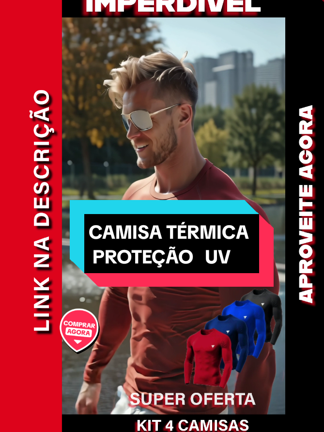KIT 4 Camisa Térmica com proteção UV.  #camisatermica #modafitness #segundapele #protecaouv #modamasculinastyles 