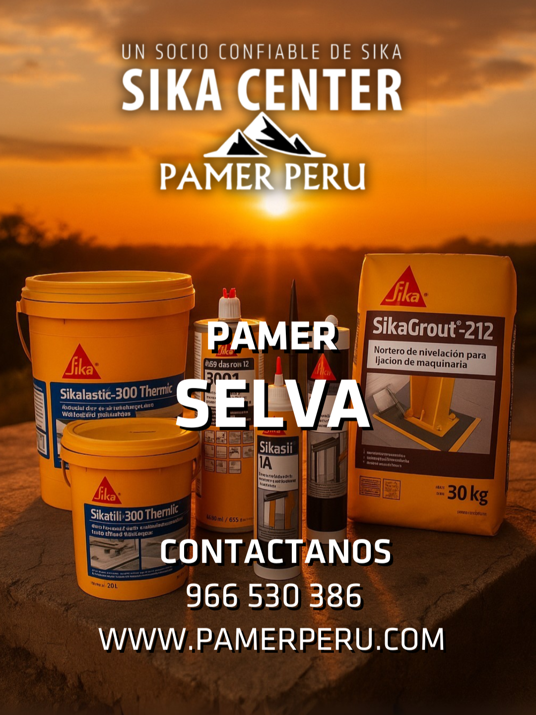 🌴 ¡Estamos en la Selva con soluciones Sika®! En el nuevo Sika Center Pamer Perú – Selva (Tarapoto) encuentras todo para tu obra: ✅ Impermeabilizantes: SikaFill® Techo-3, Techo-5, 300 Thermix y 560 ✅ Reparación estructural: SikaRep® 350 y 500 ✅ Grouts y morteros de alta resistencia ✅ Anclajes químicos: AnchorFix® 3001 y AnchorFix® 2 ✅ Selladores de confianza: Sikacryl® IA y más 📍 Visítanos en nuestro nuevo local en Tarapoto 📞 Contáctanos: 948 802 191 / (054) 783891 🌐 Más en: pamerperu.com #SikaPerú #PamerPerú #SikaCenter #Tarapoto #ConstrucciónSegura #Impermeabilización