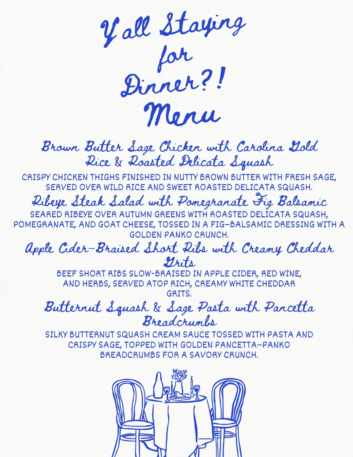 We have some good things on the menu this week! Food & cocktails!! Y’all Staying for Dinner?! #cocktails #EasyRecipes #fallrecipes #mocktails #fyp