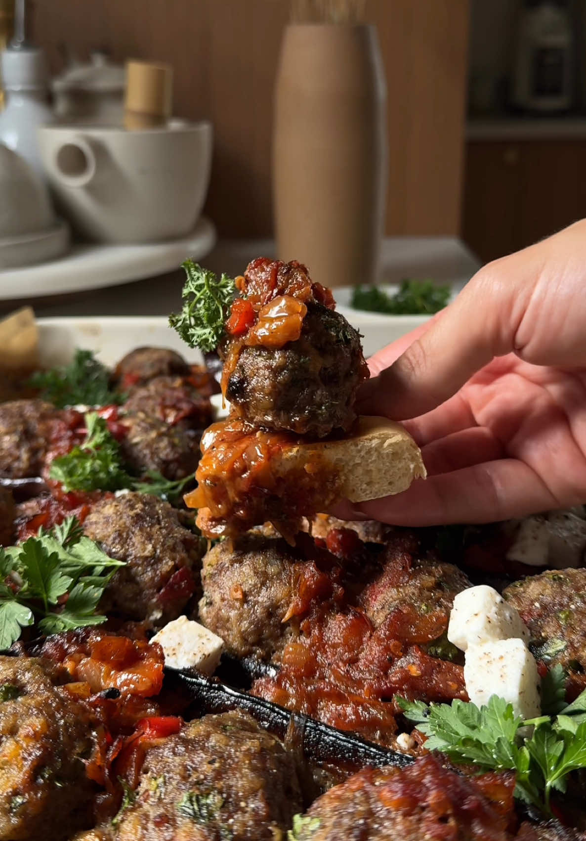 Oven Baked Meatballs Stuffed in Eggplant with a Roasted Tomato and Pepper Sauce 🍋👩🏻‍🍳🇬🇷full recipe in my bio!  This is truly the most delicious recipe I have made in the past 2 months, wow. Introducing Eggplant Imam with a twist: meatballs made with bread soaked in milk, enhancing the texture and overall experience.  Both the sauce and meatballs have the perfect flavor profile thanks to @Better Than Bouillon. Some people have purse salt, I have Better Than Bouillon.  I am telling you, run, do not walk, to make this!  Their Seasoned Vegetable Base is the perfect balance of umami, truly a staple in my every life and cooking regimen.  #betterthanbouillonpartner  What I love most about this dish is that it really teaches the techniques to cooking with passion, soul and instinct. 👩🏻‍🍳Don’t forget to save this post for later! 📱 💥 You can also access all these recipes on the FoodByMaria App which is available for both Apple and Android. 📱 💥 #Greece #GreekFood #GreekRecipes #Imam #Eggplant #Meatballs #EverythingIsBetter #BetterThanBouillon