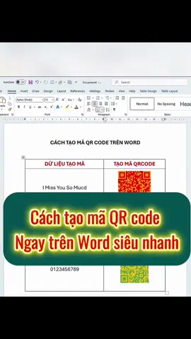 Cách tạo qr code trên Word#excel #tinhocvanphong #excelcoban #exceltips #word 