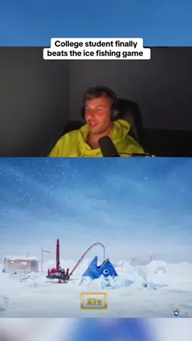 College student finally beats the ice fishing game #kickstreaming 
