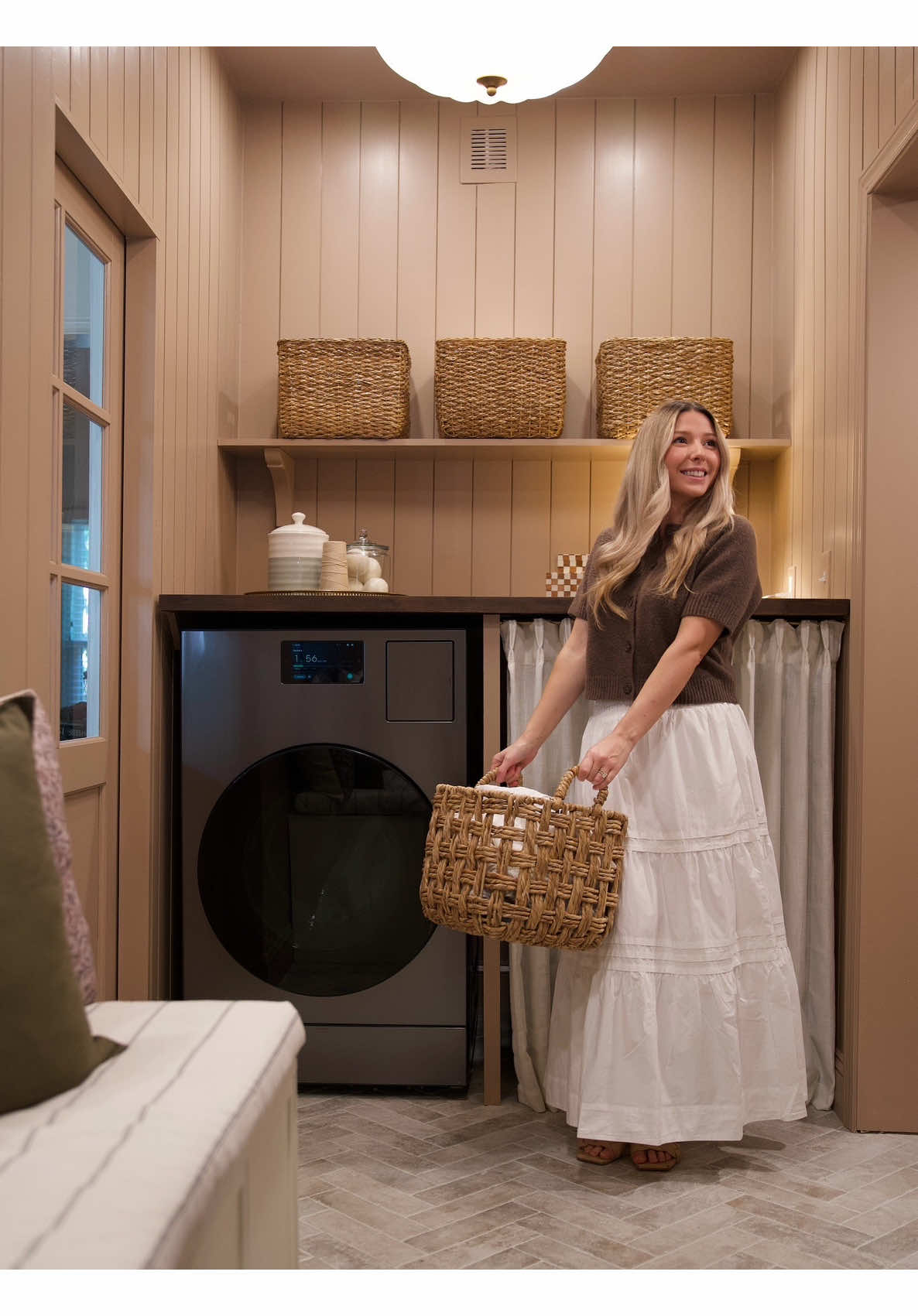From a closet into a dreamy functional laundry nook!🧺🥹 #interiordesign #englishcottage #laundry #laundryroom #smalllaundryroom 