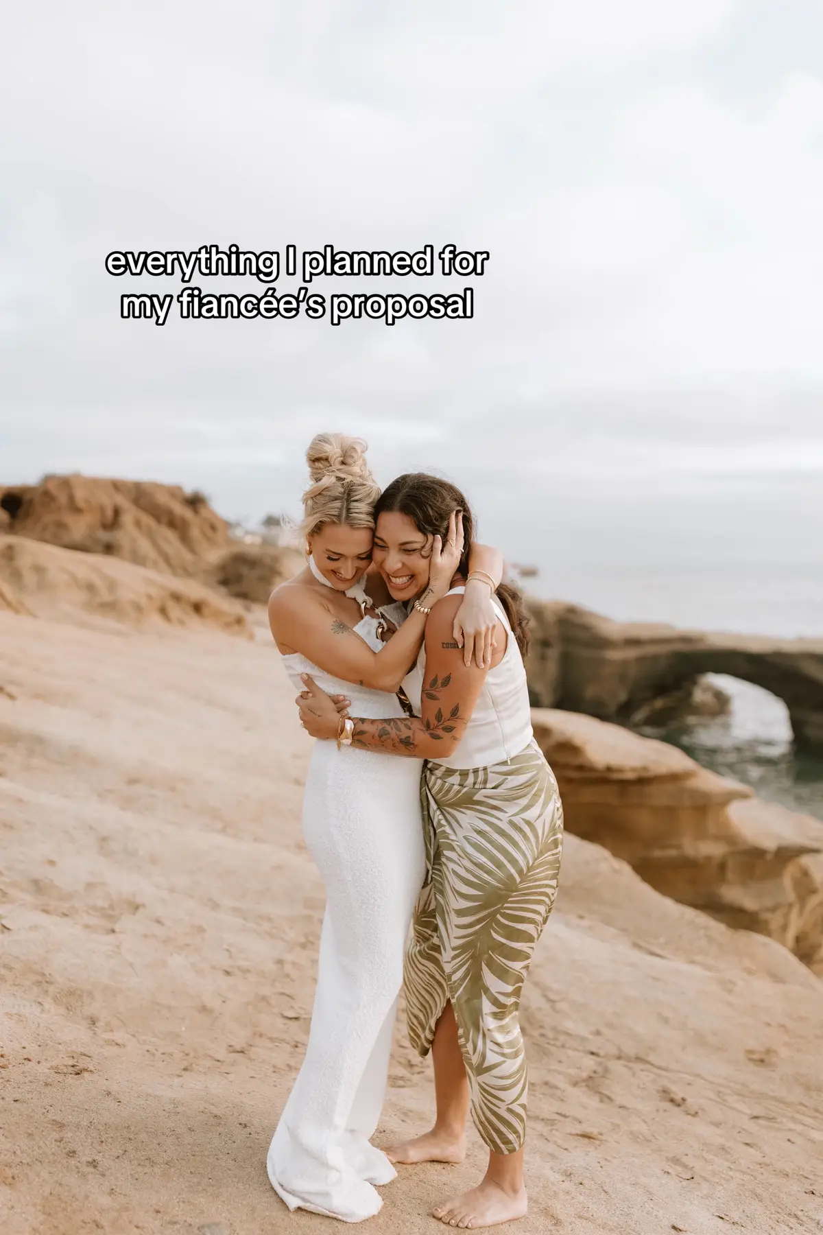 the hardest secret I’ve ever had to keeeep!!! 😭 #wlw #wlwcouple #engaged #engagement 