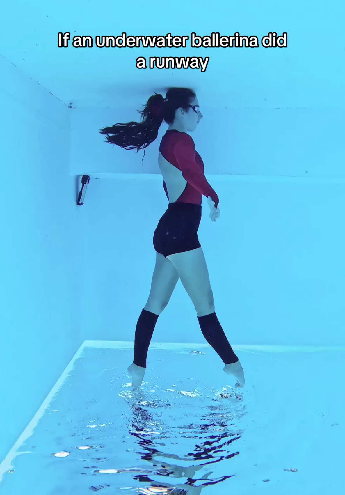 Underwater Ballerina Runway Walk 🩰 Inspired by @Belle  #underwater #ballerina #runwaywalk #underwaterballerina #upsidedown 