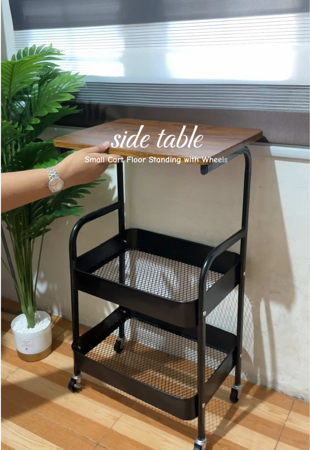 ang space saver nitong side table or trolley cart from @KulturaKraft Home 💕 #sidetable #minitable #trolleycart #cartorganizer #storageorganizer 