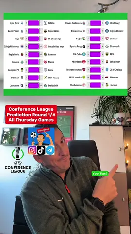 Next #conferenceleague matchday incoming 😍🔥 What are your Tips? 🧐🤯 #sport #fussball #football 