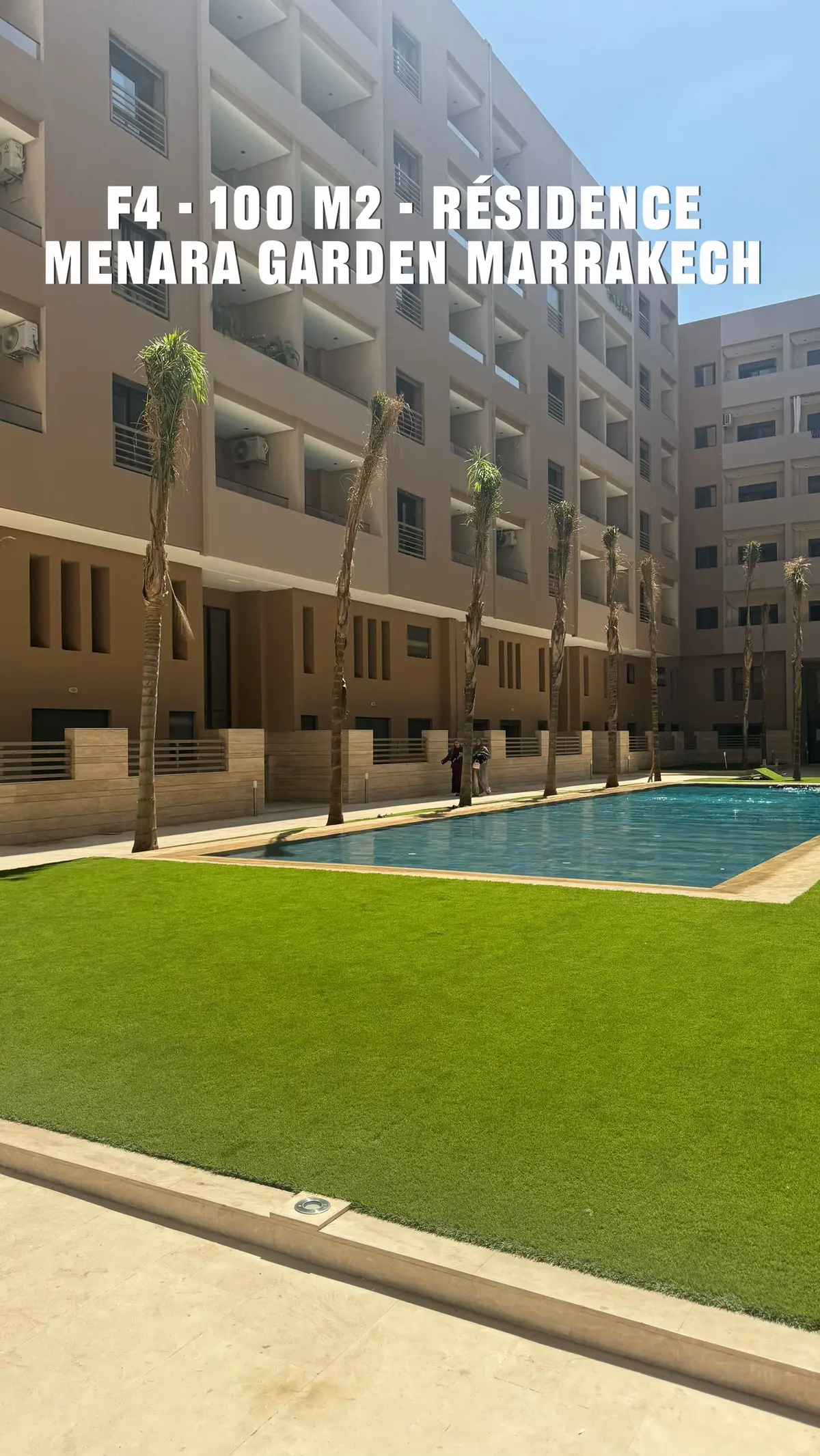 🏡 F4 de 100 m2 à vendre – Marrakech 💰 Prix : 1 800 000 MAD 📍 Résidence Menara Garden – un emplacement stratégique :  • 2 minutes de M Avenue  • 3 minutes de la gare  • 5 minutes de Guéliz ✨ Caractéristiques du bien :  • Situé au 3ème étage avec vue piscine  • Superficie généreuse et belle luminosité  • 3 chambres spacieuses  • 2 salles de bain  • 2 balcons  • Cuisine équipée  • Vendu meublé  • Parking sous-sol sécurisé 🏊‍♂️ Résidence de standing avec piscine, pressing, coiffeur, épicerie, restaurant et brunch sur place. ✅ Idéal pour un investissement locatif (forte demande dans le secteur) ou comme pied-à-terre à Marrakech. 📞 Pour plus d’informations : WhatsApp +33 6 22 93 54 36 ou lien de discussion wa.me/33622935436#investir #marrakech #luxury #fyp #viral 