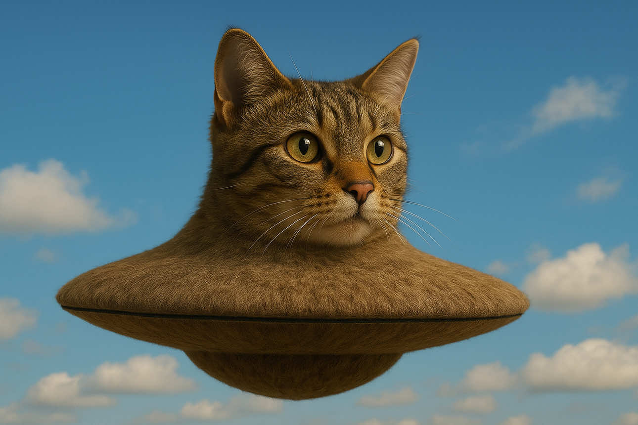 unidentified flying cat object 🛸 cat ufo  #cat #ufo #strangerthings #sky #tiktok 