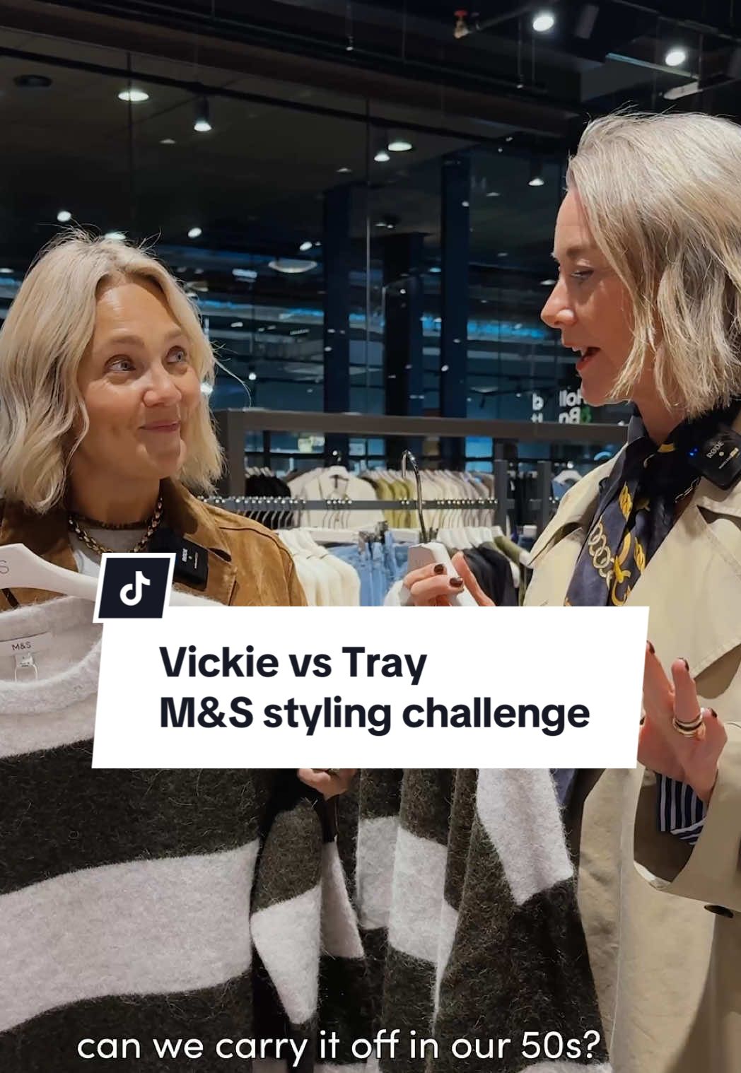 Fashion influencer Vickie takes on @trayslounge in this speedy styling challenge at M&S - who’s look do you prefer? #marksandspencer #mands #stylingtips #outfitinspo 