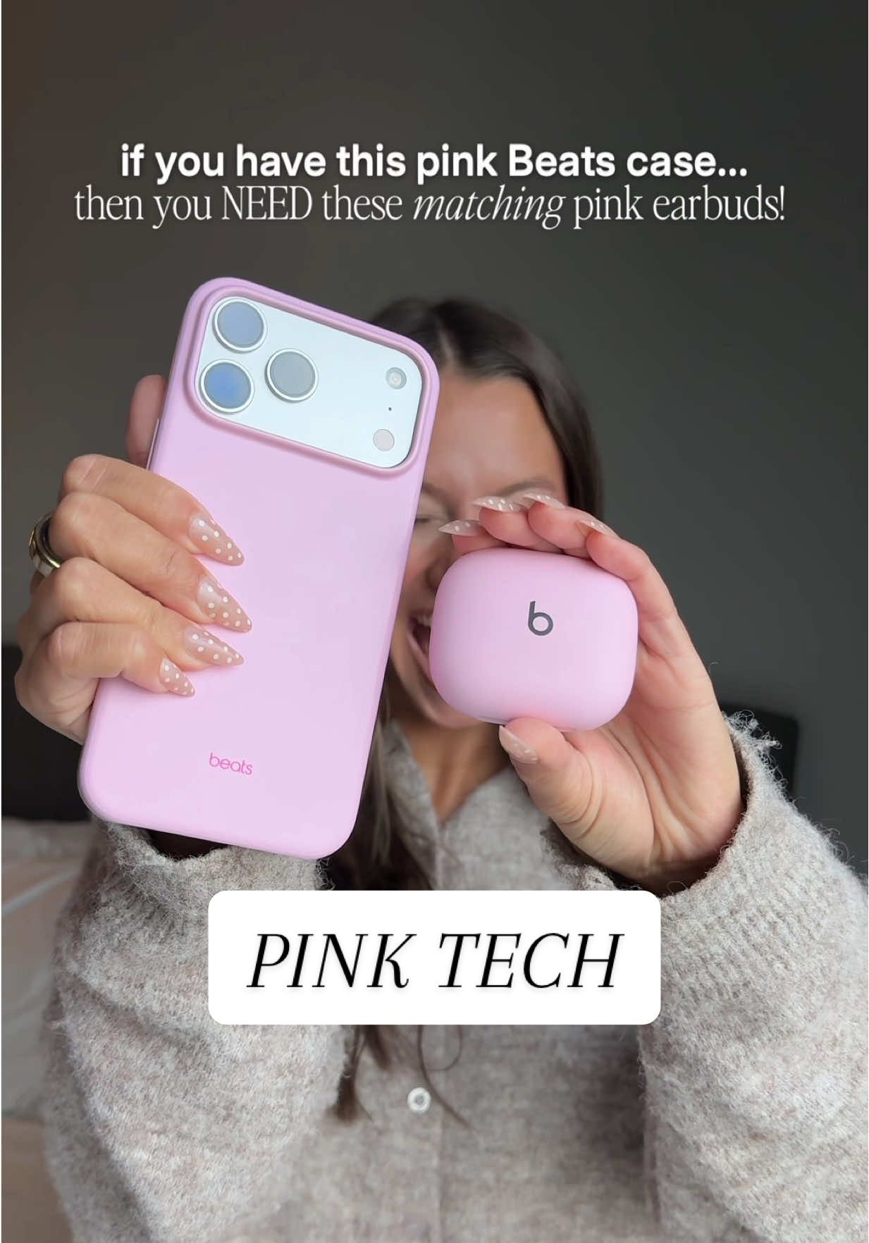 this pink beats iphone 17 pro max case paired with the new powerbeats fit in pink are so so cute together!! 💞 #iphone #pinkaesthetic #iphone17promax 