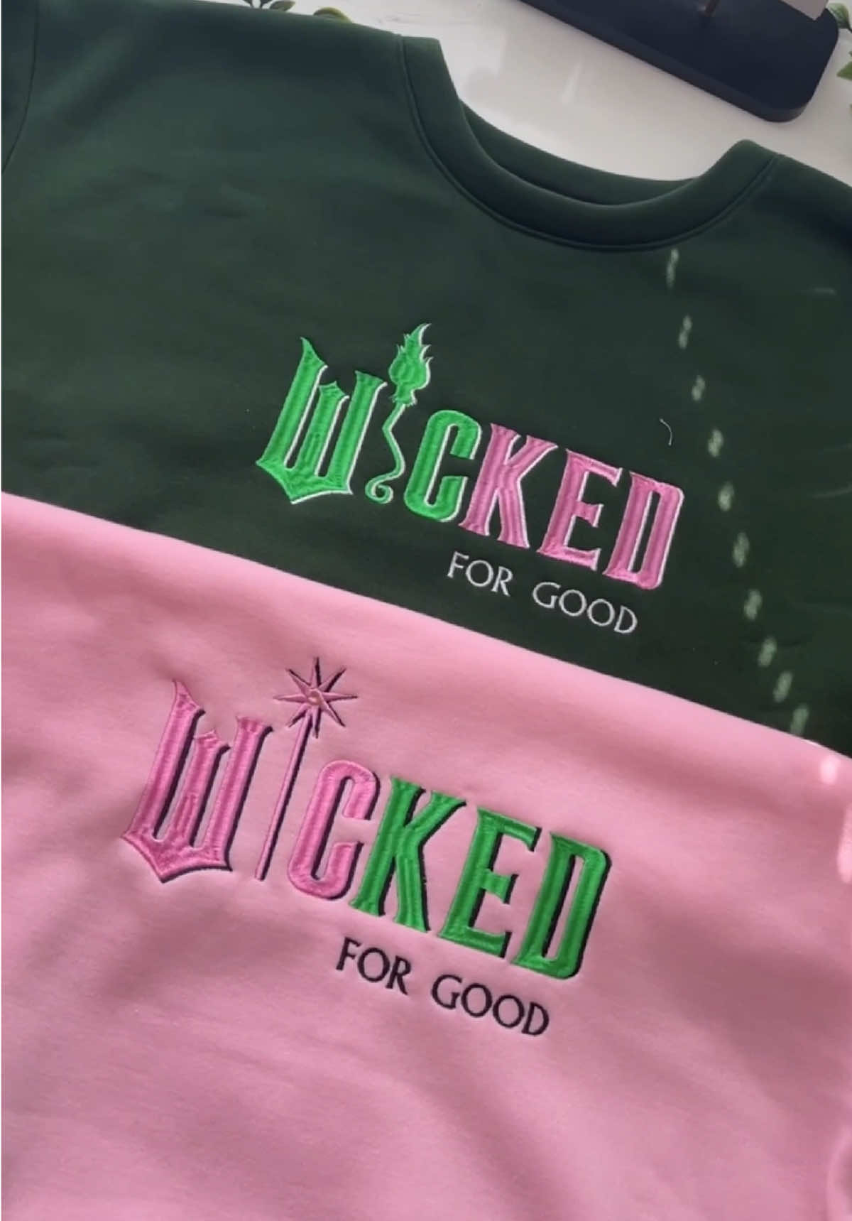 This is the best wicked shirt, must wear with best friend 👯‍♀️👑#embroidery #embroiderydesign #wicked #wickedseason2 #halloween 