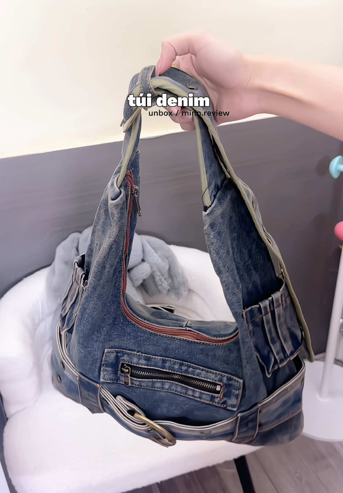 Túi denim Y2K lạ mà xinh ghia 💫 #túi #tuixach #denim #y2k #minnriviu 