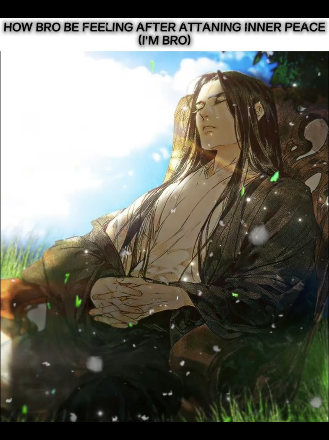 I like this particular saying of his so much, I didn't want to post this video. GREAT LOVE IMMORTAL VENERABLE 🥀 #fangyuan #reverendinsanity #relatable #viral #fyp @JAZIUM @ABDUL AHAD @Prdgy D Yeager 