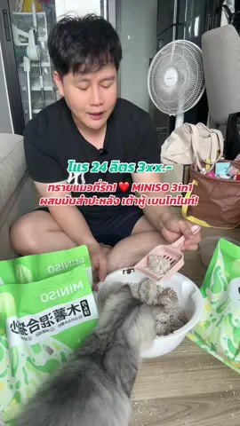 ทรายแมวที่รัก! ❤️ MINISO 3in1 ผสมมันสำปะหลัง เต้าหู้ เบนโทไนท์! 🐾 ไร้ฝุ่น สะอาดมาก! ปลอดภัยกับน้องเหมียวแน่นอน! #ทรายแมวเต้าหู้ #Miniso #ทรายแมว3in1 #ไร้ฝุ่น #สัตว์เลี้ยง 