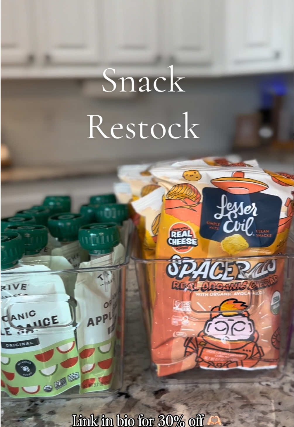 Snack restock with our @Thrive Market snacks! Link in my bio for 30% off plus a free gift on your first order!❤️ We love our Thrive membership! Freeze dried strawberries were from Aldi!  @LesserEvil Snacks @Once Upon a Farm @Simple Mills @That’s it.  #thrivemarketpartner #thrivemarket #snackrestock #toddlersnacks #healthytoddlersnacks 
