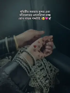 পৃথিবীর সবচেয়ে সুন্দর এবং সত্যিকারের ভালোবাসা হচ্ছে বোন নামক শব্দটাই.!🥹💗🕊️#CapCut #foryou #foryoupage #fypシ゚ #viral 