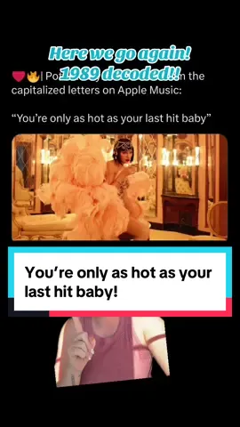 Here we go again, the Apple Music Taylor Swift the life of a showgirl is cracking to blue glitter, which leads you to 1989 OG song lyrics that are capitalized and decoded as you’re only as hot as your last hit baby ! #tsthelifeofashowgirl #taylorswift 