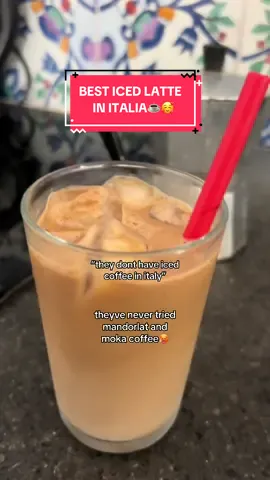 The BEST iced latte ever!!! Mandorlat is a gift from the heavens😍 I wish I could share the taste of this with my friends who warned me about missing american coffee😂newsflash american coffee is CHEEKS compared to italia🔥 Mandorlat is a very particular flavor (I thought I bought regular almond milk)  Non ero pronto a provare questa incredibile creazione😋☕️  #sicilia #italiancoffee #moka #coffeetok #palermo 